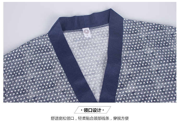 XL mặc áo choàng nam cotton mùa hè ngắn tay áo choàng tắm trong phần dài của cotton yukata cộng với chất béo trẻ và mỏng áo ngủ 2 dây