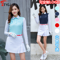 Spring and summer golf clothing womens short long sleeve shirt Korean sports ball clothes base shirt custom