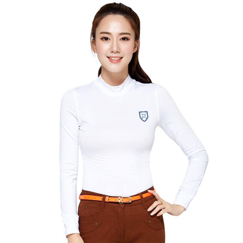 POLO GOLF GOLF clothing ladies autumn/winter long sleeve T-shirt Slim warm coat round neck solid color base shirt