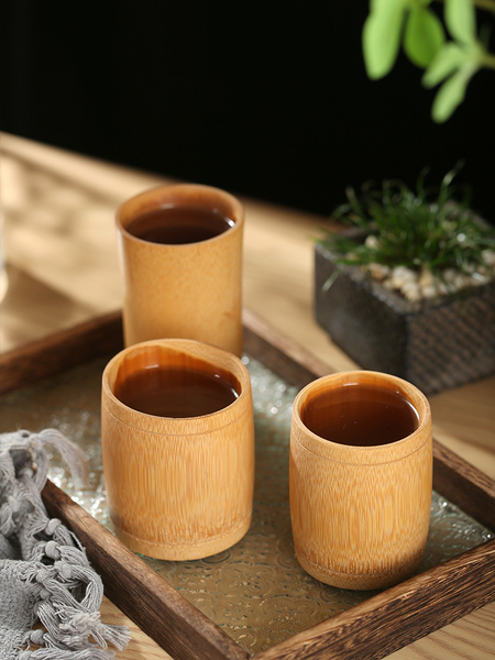 Hand-Polished Old Bamboo Joint Small Tea Cup, Wine Cup, Tea Cup, Bamboo Water Cup, Bamboo Tube, Tea Ceremony Bamboo Cup, Drinking Cup, Pen Holder, Tea Ceremony Bucket
