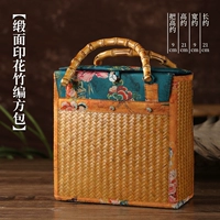 Квадратная сумка из атласного принта (можно стирать), двусторонняя, корень бамбука