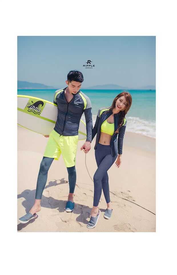Hàn Quốc chia quần áo lặn nhanh khô khóa kéo sứa chống nắng sứa nam và nữ dài tay đồ bơi lướt quần áo người yêu đồ đi biển cho cặp đôi
