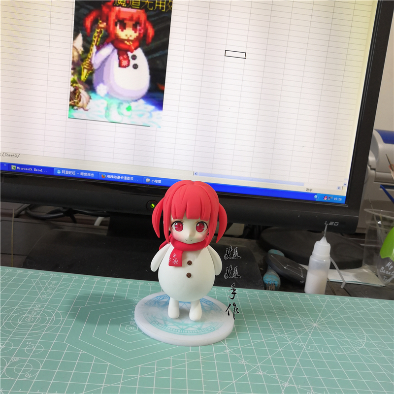 (Sister handmade) dnf snowman set female law dungeon with warriors to figure custom ultra-light clay handmade