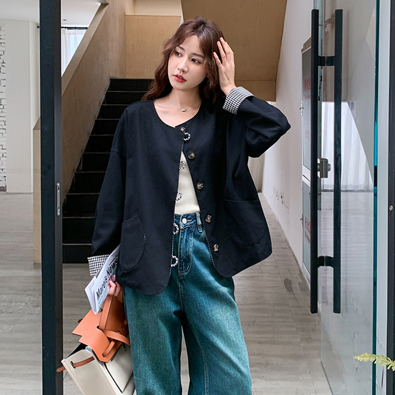 Designed Reversible Round-Neck Jacket for Women, 2026 Spring and Autumn New Style, Simple and Elegant, Age-Reducing Casual Jacket