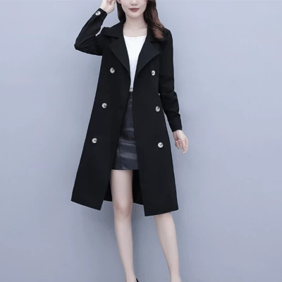 Phiên bản Hàn Quốc của áo khoác trench coat dáng dài tay dài rộng rãi giảm giá đặc biệt chế biến thương hiệu phụ nữ đích thực áo khoác mới mùa xuân và mùa thu 2020 - Trench Coat