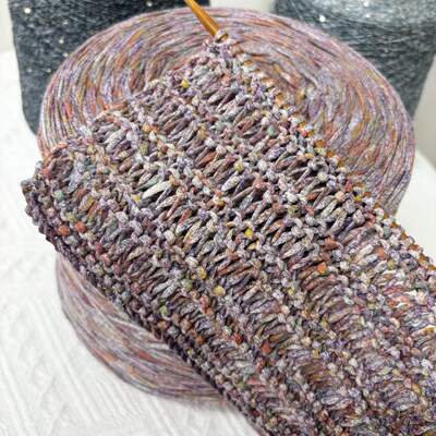 Carle Weaving Italian imported seg-dyed flat ribbon cotton thread, hand-woven yarn, stick weaving, crocheted yarn, 50g