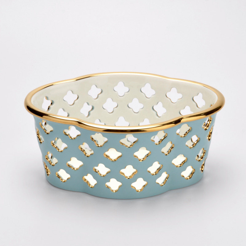 Madam Porcelain Chinese Bread Basket Fruit Basket Yongfengyuan Ceramic Tableware Accessories Gift Box