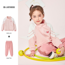 Child costume girl suit 2022 autumn dress child leisure baby spring and autumn sweatpants sweater trousers two-piece set