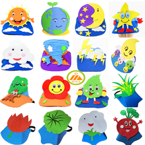 Nature headdress Sun Earth Star Moon Flower grass tree headgear wind and rain lightning weather performance props