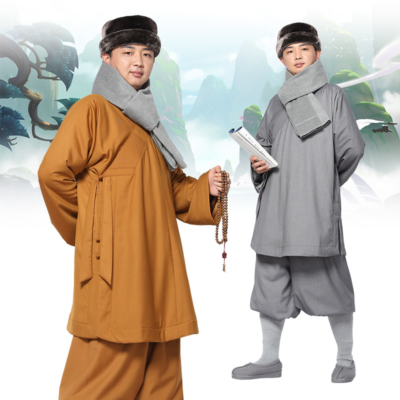 Shangyuan velvet monk clothes Arhat coat suit Monk clothes Cotton cloth Velvet monk clothes Arhat shirt Velvet winter heating pants