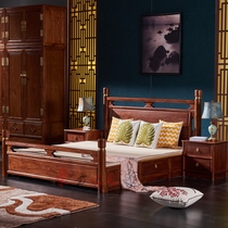 Red Wood Furniture Chinese Style Hedgehog Purple Sandalwood 1 8 m Double Bed Modern Minimalist Bedroom Solid Wood Bed Flowers Pear Wood Wedding Bed