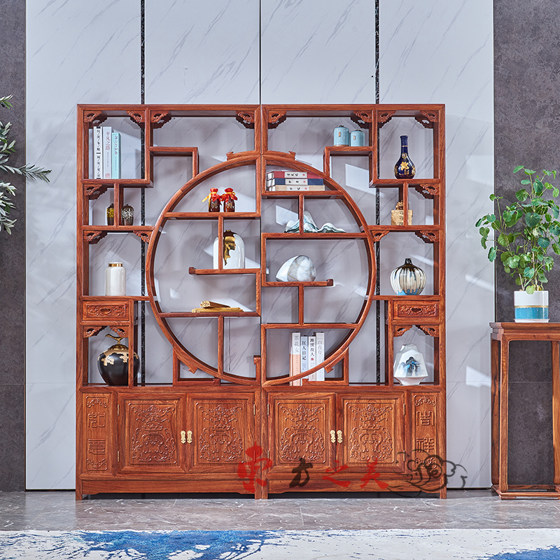 Red Wood Bou Ancient Shelf Chinese Solid Wood Genguan Cabinets Hedgehog Purple Sandalwood Tea Cabinet Flowers Pear Septuals Multi-Treasure Antique Shelf