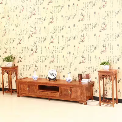 Redwood TV cabinet Rosewood new Chinese carved living room Ming and Qing antique all solid wood side cabinet hedgehog red sandalwood floor cabinet