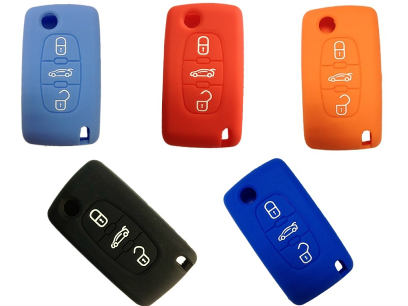 Suitable for Peugeot 508207308407408Rcz Silicone Key Bag Car Remote Control Protective Cover Anti-Slip