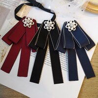 Korean style retro British style women's work uniform professional collar college style lace bow fashion versatile accessories