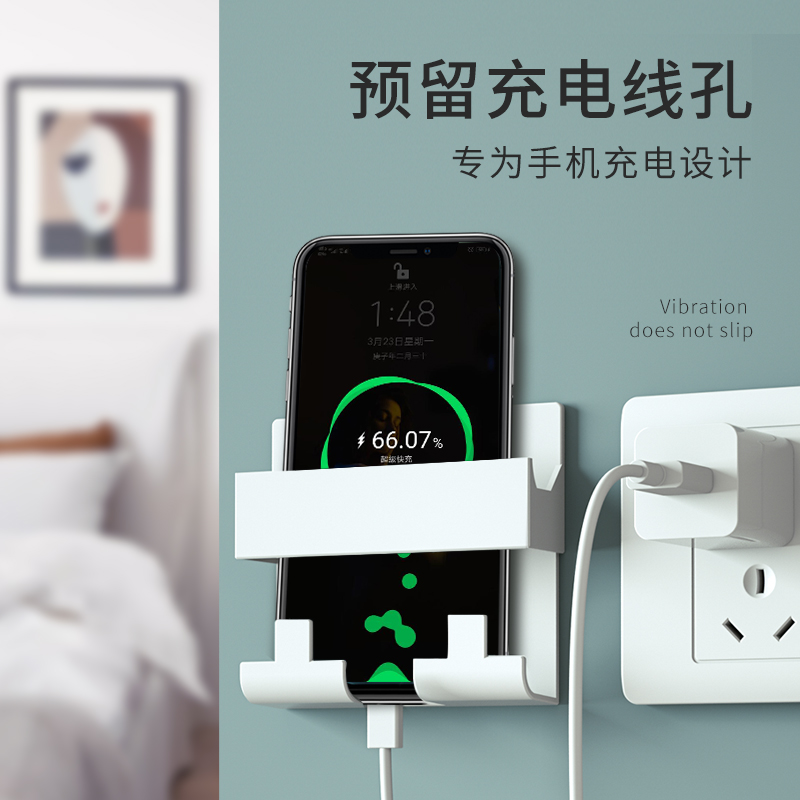 Mobile phone charging hotel headboard wall adhesive wall-mounted shelve bathroom kitchen wall free of punch for home