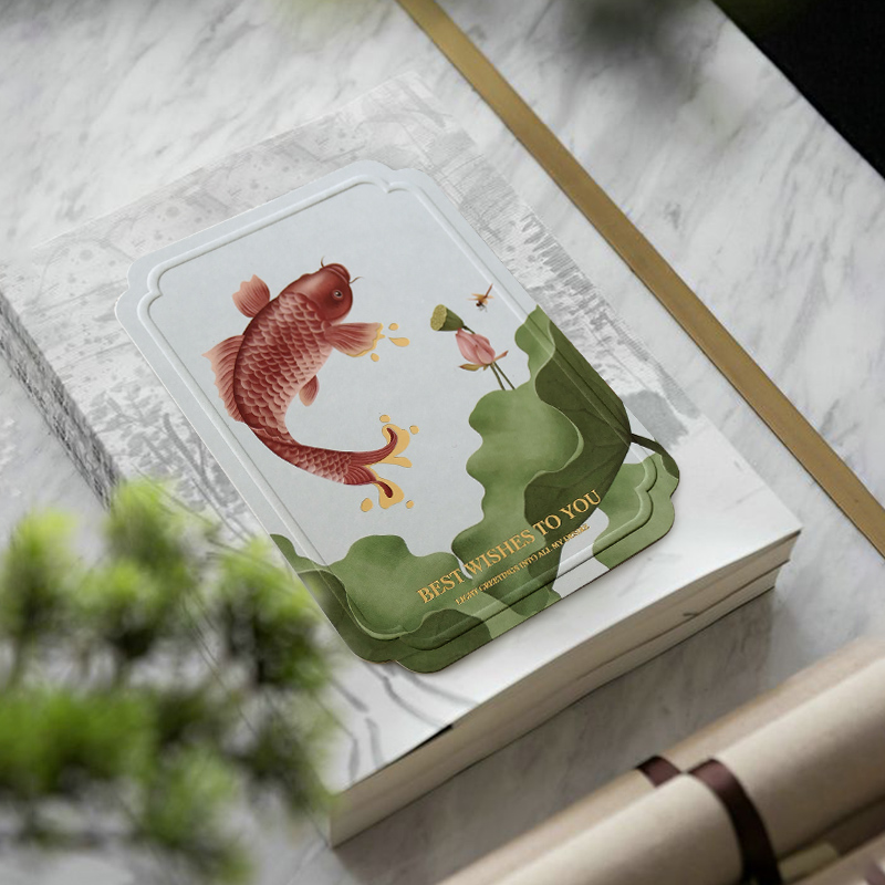 Thanksgiving Teacher's Day hand-painted thank you greeting card original business creative literary fan Chinese style 2022 simple postcard