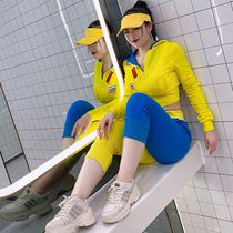 Navel-baring casual dance sports suit womens student jazz dance costume hip-hop hip-hop female group performance costume