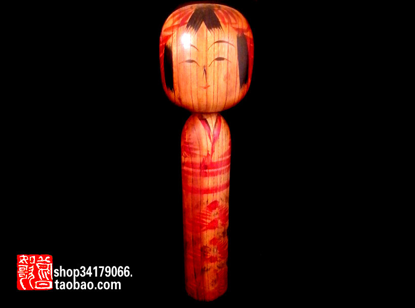 (Old Objects Decoration Craft Gift Hem) Japanese Showa Period Gaid Hand-painted Wood Mustard