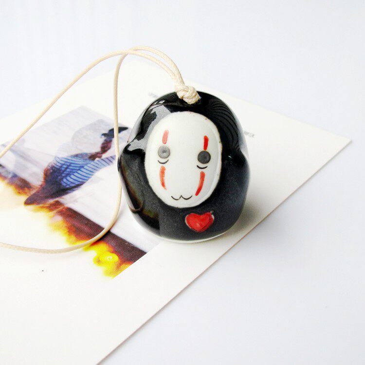 Chihiro Chihiro faceless men's bag pendant Wind bell school bag hanging doll Jingdezhen ceramic jewelry