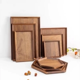 Черный грецкий орех с твердым деревом поддона японского стиля прямоугольный чайный поднос деревянный поддон домохозяйство цветочная тарелка чайная поднос десерт