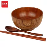 Ретро деревянная большая детская посуда для домашнего использования из натурального дерева, комплект, китайский стиль
