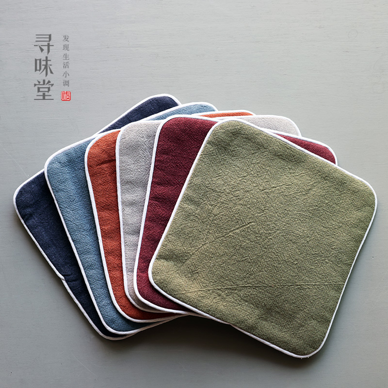 Bag-side bicolor cotton linen tea towels | Nourishing Pot Mat Absorbent Thickened Tea Cloth Tableclob Tablecloaf Kongfu Tea Accessories-Taobao