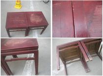 The Republic of China Red patina old furniture wood pattern horseshoe legs Zen luo guo account deng Rongji sub-square stool a pair of strong and durable