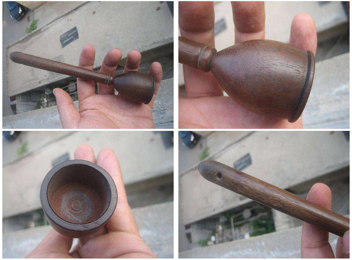 Bao old boutique Republic of China study old objects Huanghuali old brush big head brush old mahogany literati high-end supplies