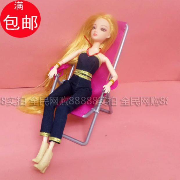 Ghế bãi biển mini Barbie Barbie Barbie 30 cm búp bê cô gái đồ chơi nhà phụ kiện nội thất đồ chơi trang điểm cho bé