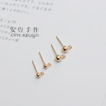 Bean earrings copper plated 14K gold ball diy jewelry earring accessories handmade material S925 Silver Needle