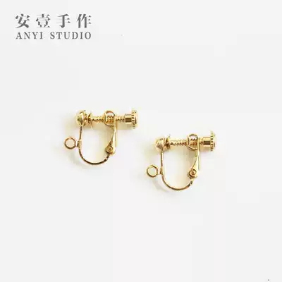 4mm spiral ear clip painless ear clip copper gold plated hanging plating good color earring jewelry material accessories diy earring without ear hole