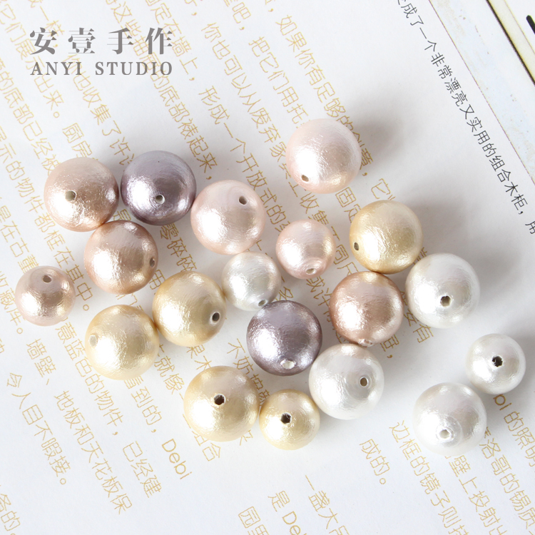 Popular hot sale cotton pearl pleated pearl Imitation pearl loose pearl handmade necklace earrings DIY jewelry accessories