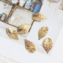 Leaf pendant flower jewelry diy accessories antique bridal headdress material pure copper gold-plated color handmade