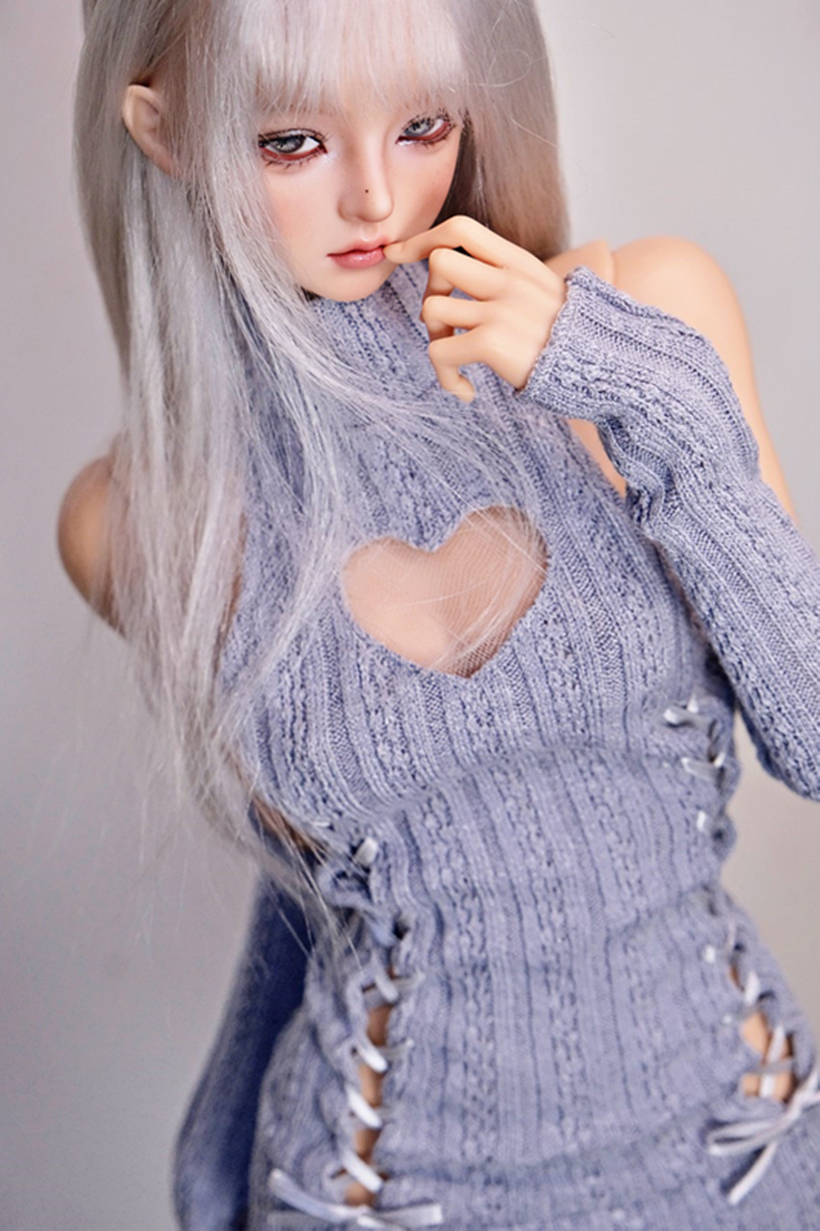 bjd衣服3分4分6分blythe 爱心毛线裙 套装bjd娃娃衣服配件毛线裙