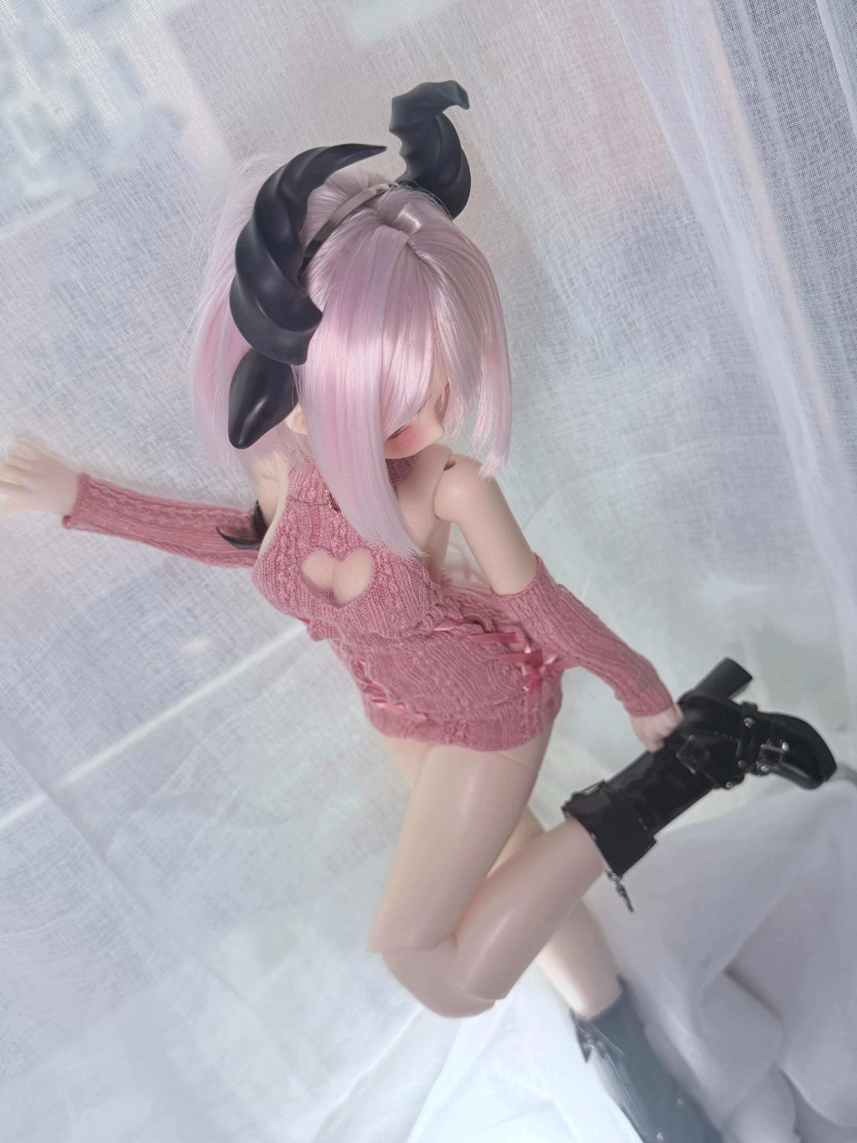 bjd衣服3分4分6分blythe 爱心毛线裙 套装bjd娃娃衣服配件毛线裙
