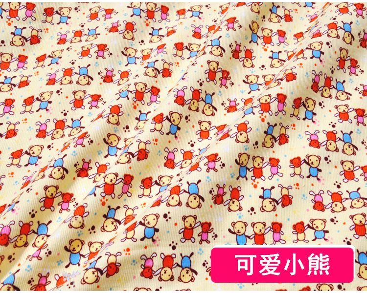 Quần áo trẻ em vải cotton vải nhung kẻng phim hoạt hình vải nhung tự làm vải thủ công vải đặc biệt cung cấp vải bố thô