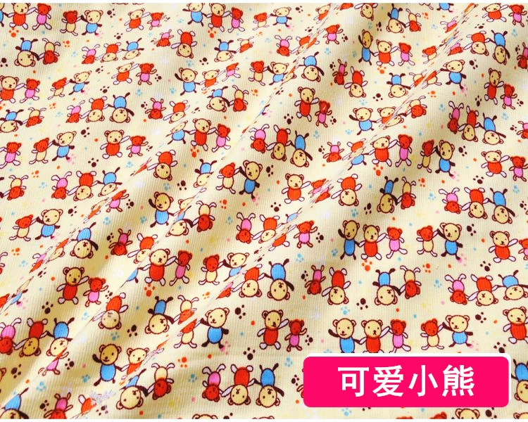 Quần áo trẻ em vải cotton vải nhung kẻng phim hoạt hình vải nhung tự làm vải thủ công vải đặc biệt cung cấp vải dạ len