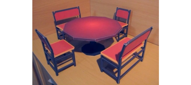 Bộ bàn ghế kiểu Trung Quốc mô hình giấy 3D tự làm thủ công không thành phẩm trên 48 - Mô hình giấy