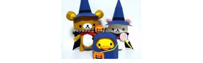 Miễn phí vận chuyển trên 48 Rilakkuma Rilakkuma Rilakkuma Rilakkuma Dark Blue Halloween Halloween Dress Up 3D Paper Model Handmade DIY - Mô hình giấy