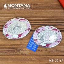 American imported Montana Montana Western denim belt buckle belt buckle German silver engraved silver buckle