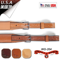U.S. imported CircleY Western Saddle Carved Cowhide Belly Belt Western-style Back Belly Belt Equestrian Accessories
