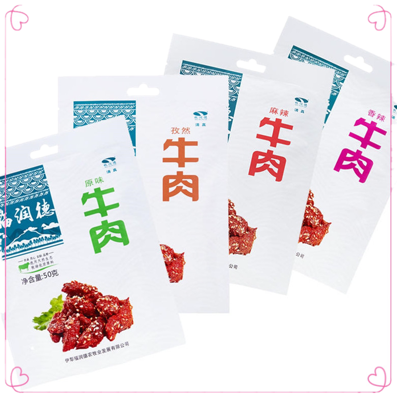Xinjiang Ili Fu Runde hands tear air-dried beef dry pasture Deterte to produce 50g bags of origin straight hair