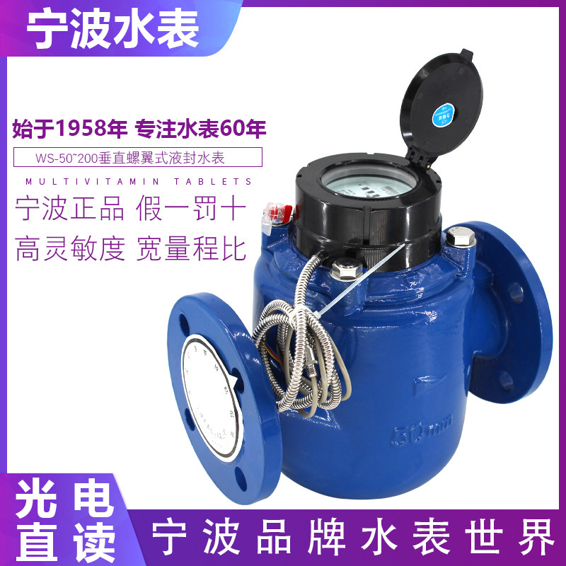 Ningbo brand WS IoT Internet wide range high sensitivity high-precision photoelectric straight read dry wiping flange intelligent water meter