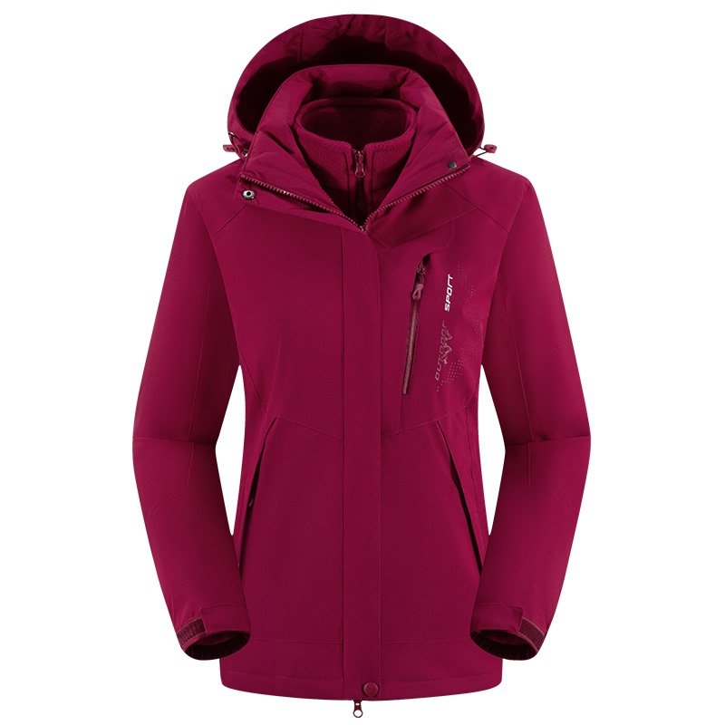 Middle-Aged and Elderly Women's Three-In-One Jacket, 2026 Spring, Autumn, and Winter New Style, Fleece-Lined, Thickened, Windproof Jacket for Men