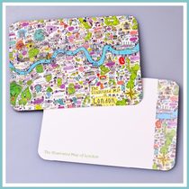 Rounded hand drawn London art map UK travel commemorative postcard Front matte film double sided color