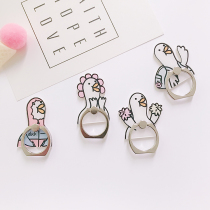 Cartoon duck bracelet buckle bracket Cute lazy desktop ring bracket Metal bracelet buckle custom unisex models