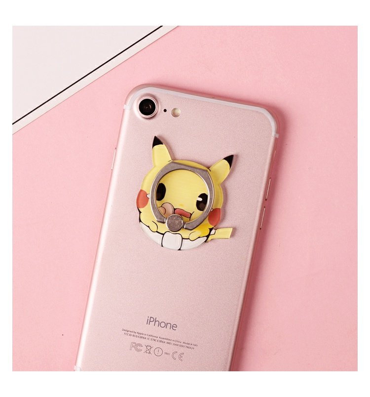 chuông điện thoại người giữ khóa sáng tạo chiều phim hoạt hình Pokemon Pikachu dán khung của Apple 7plus - Phụ kiện điện thoại di động ốp lưng realme c20