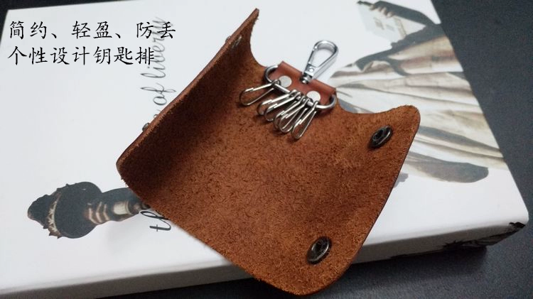 Handmade da thực vật da rám nắng da bò da retro gốc nam và nữ lớp đầu treo thắt lưng túi khóa