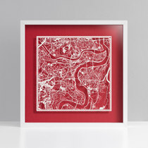 o3designstudio original City Paper-cut map Chongqing Chengdu creative gift hanging painting